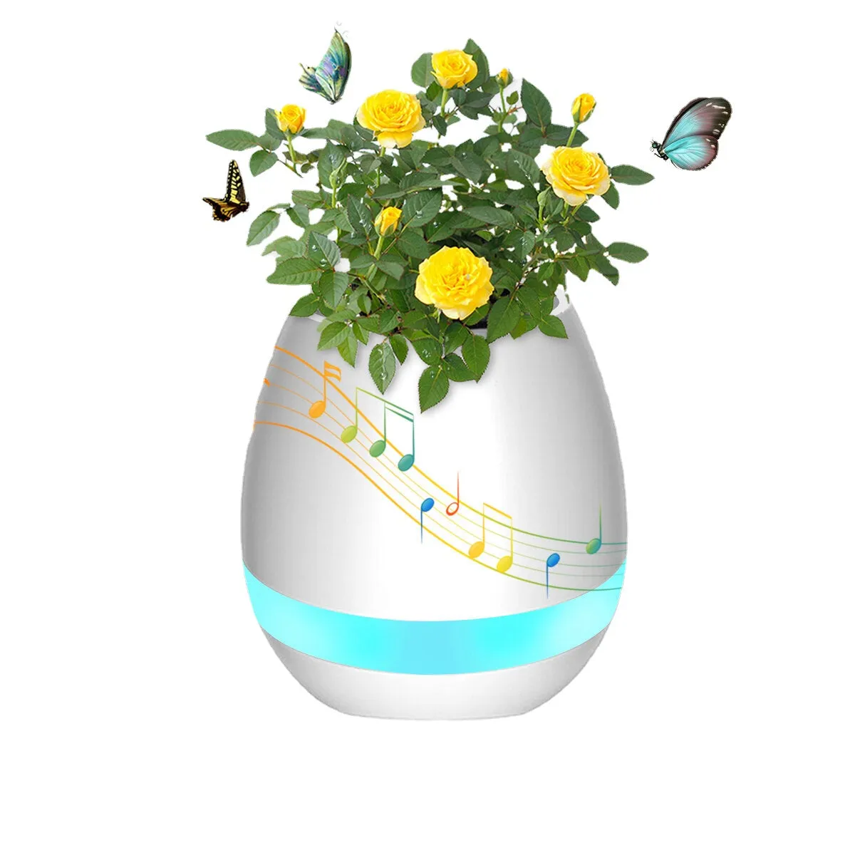Smart Touch Music Flower Pot - Bluetooth LED Lamp with Seven Color Piano Light
