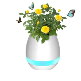 Smart Touch Music Flower Pot - Bluetooth LED Lamp with Seven Color Piano Light