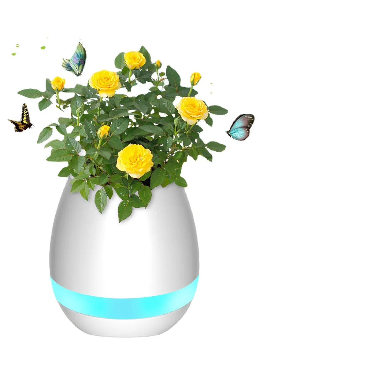 Smart Touch Music Flower Pot - Bluetooth LED Lamp with Seven Color Piano Light