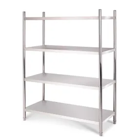 SOGA Stainless Steel 4 Tier Kitchen Shelving Unit Display Shelf Home Office 180CM