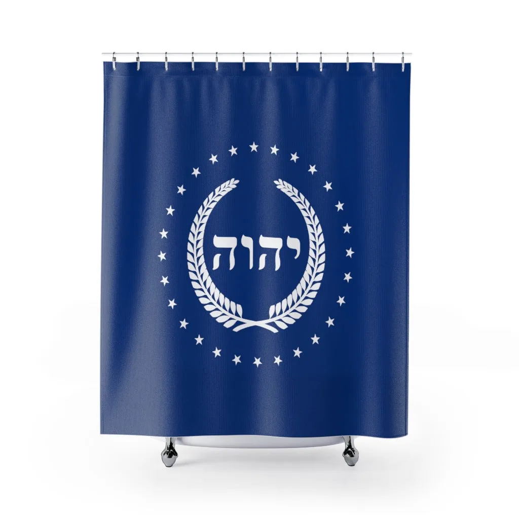 The Kingdom of YAHWEH Shower Curtain (Blue)