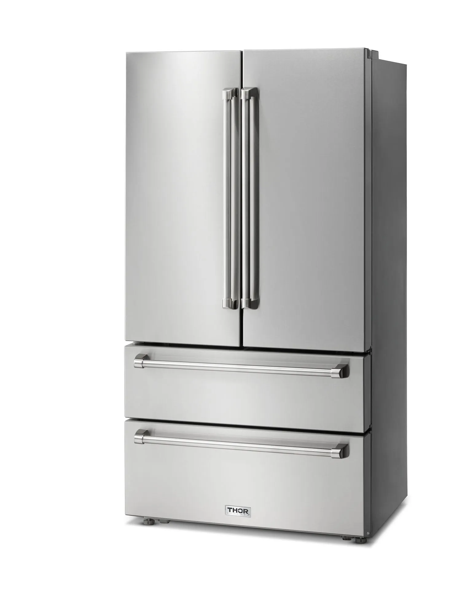 Thor Kitchen 4-Piece Appliance Package - 30-Inch Electric Range, Wall Mount Range Hood, Refrigerator, and Dishwasher in Stainless Steel