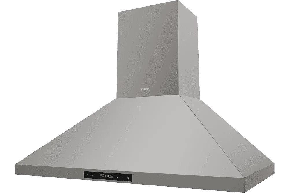 Thor Kitchen 4-Piece Appliance Package - 30-Inch Electric Range, Wall Mount Range Hood, Refrigerator, and Dishwasher in Stainless Steel