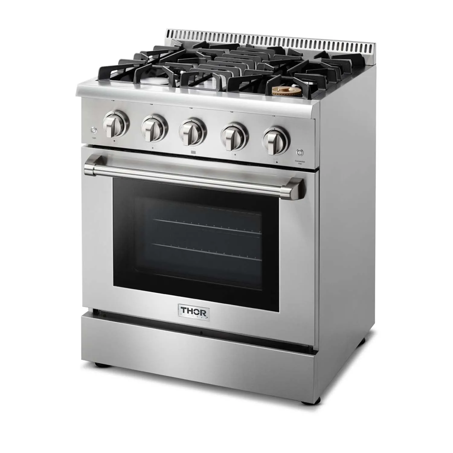 Thor Kitchen 4-Piece Pro Appliance Package - 30-Inch Gas Range, French Door Refrigerator, Under Cabinet Hood and Dishwasher in Stainless Steel