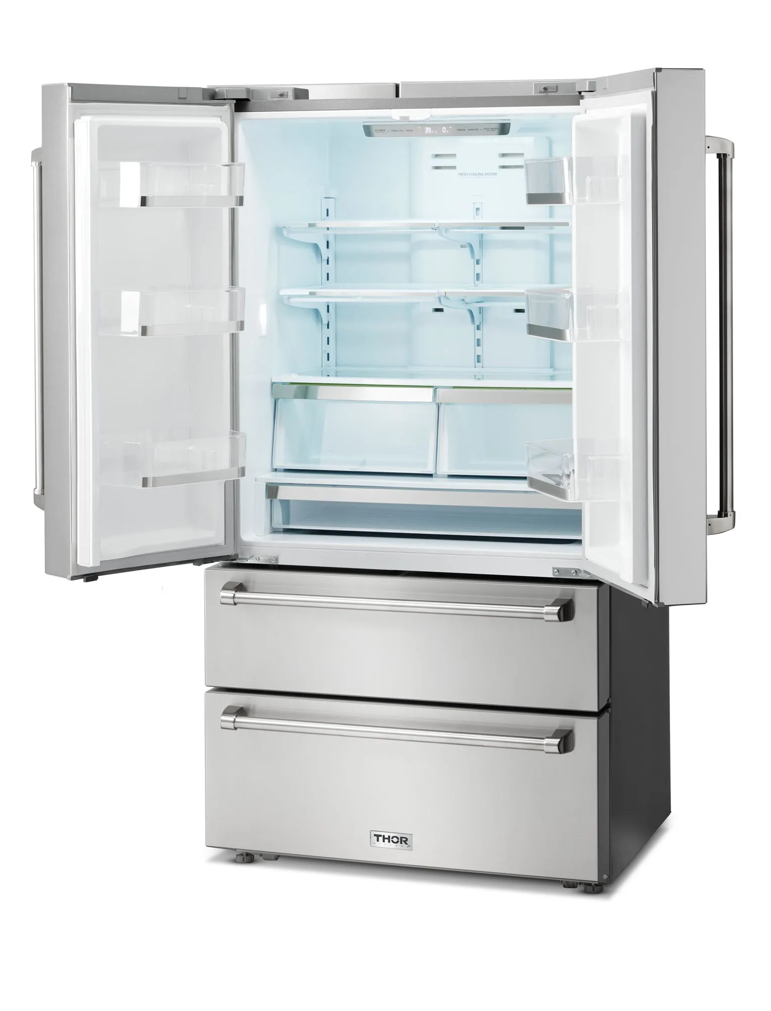 Thor Kitchen 5-Piece Appliance Package - 36-Inch Electric Range, Pro-Style Wall Mount Range Hood, Refrigerator, Dishwasher, and Microwave in Stainless Steel