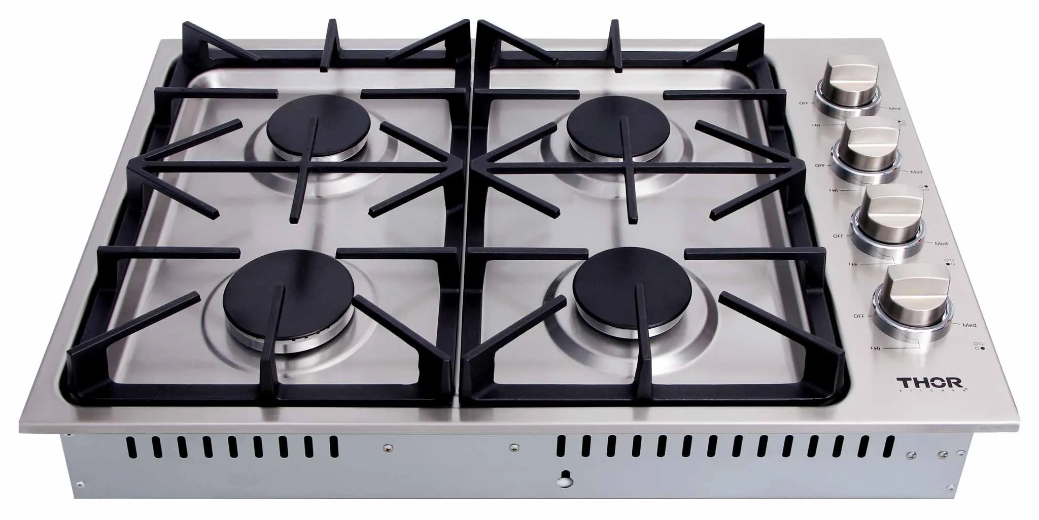 Thor Kitchen 5-Piece Pro Appliance Package - 30-Inch Gas Cooktop, Electric Wall Oven, Under Cabinet Hood, Dishwasher & Refrigerator in Stainless Steel