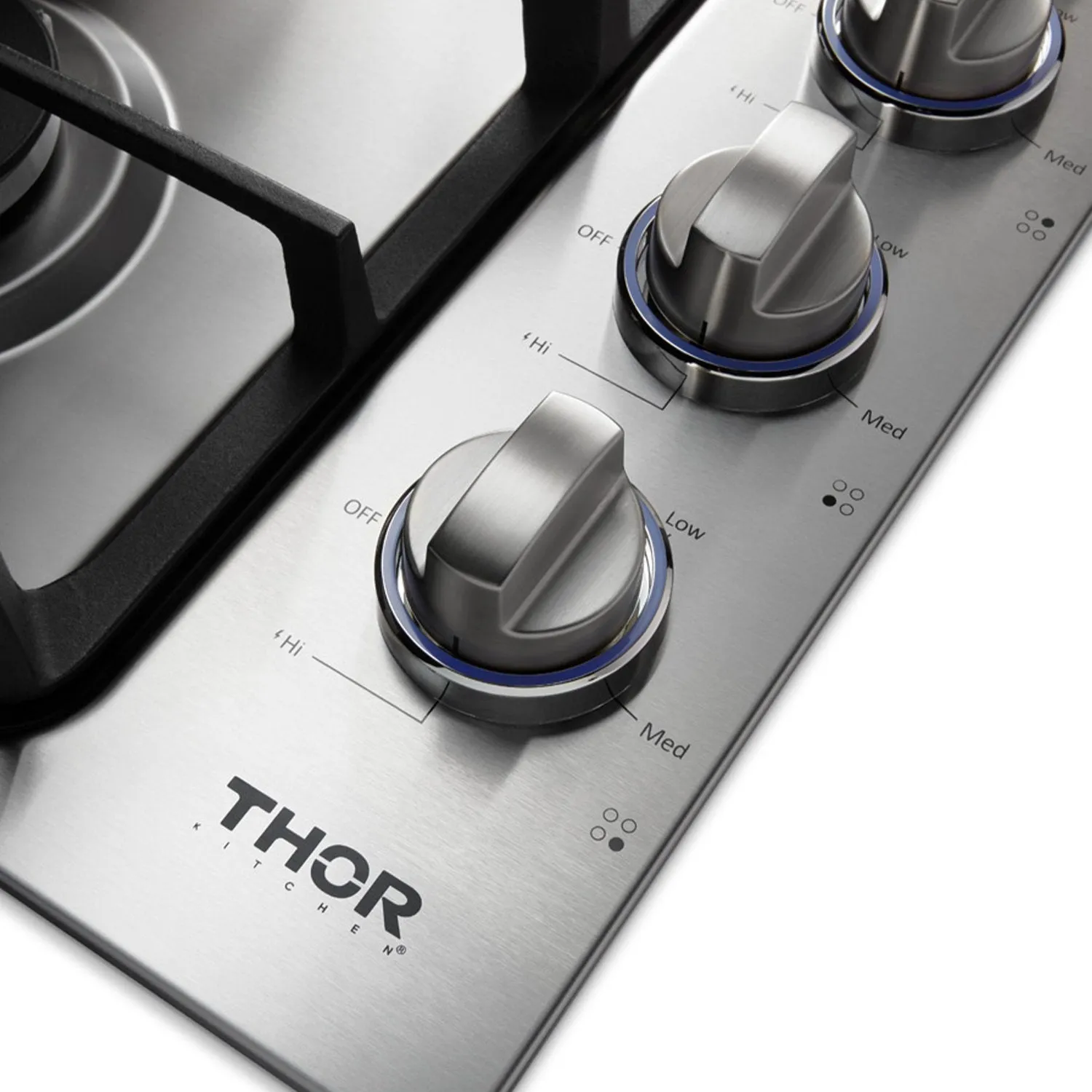 Thor Kitchen 5-Piece Pro Appliance Package - 30-Inch Gas Cooktop, Electric Wall Oven, Wall Mount Hood, Dishwasher & Refrigerator in Stainless Steel