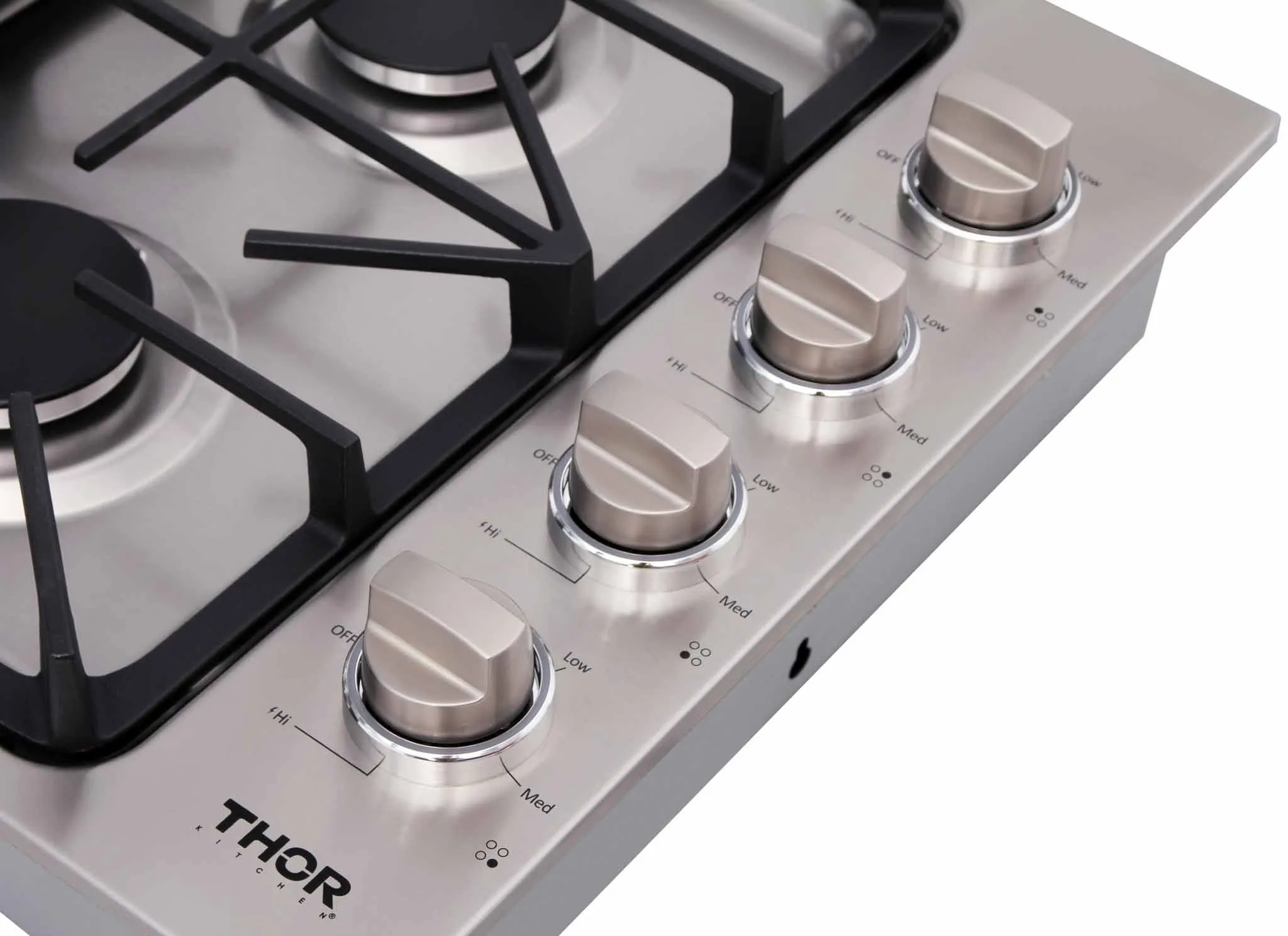 Thor Kitchen 5-Piece Pro Appliance Package - 30-Inch Gas Cooktop, Electric Wall Oven, Wall Mount Hood, Dishwasher & Refrigerator in Stainless Steel