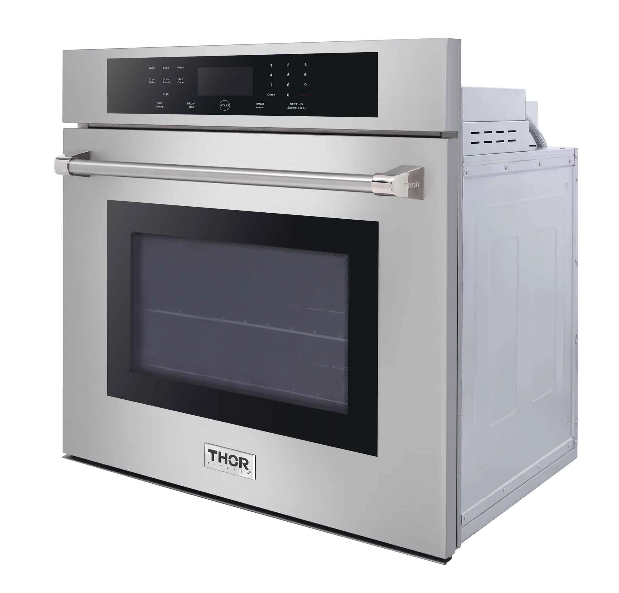 Thor Kitchen 5-Piece Pro Appliance Package - 30-Inch Gas Cooktop, Electric Wall Oven, Wall Mount Hood, Dishwasher & Refrigerator in Stainless Steel