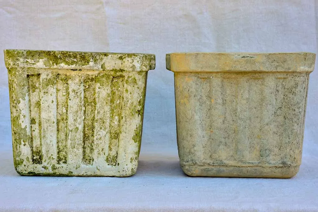 Two square Willy Guhl garden planters / flower pots