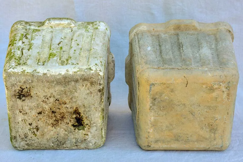 Two square Willy Guhl garden planters / flower pots