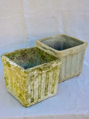 Two square Willy Guhl garden planters / flower pots