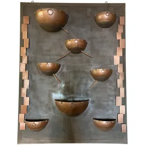 Wall Fountain Waterfall, Copper, Large