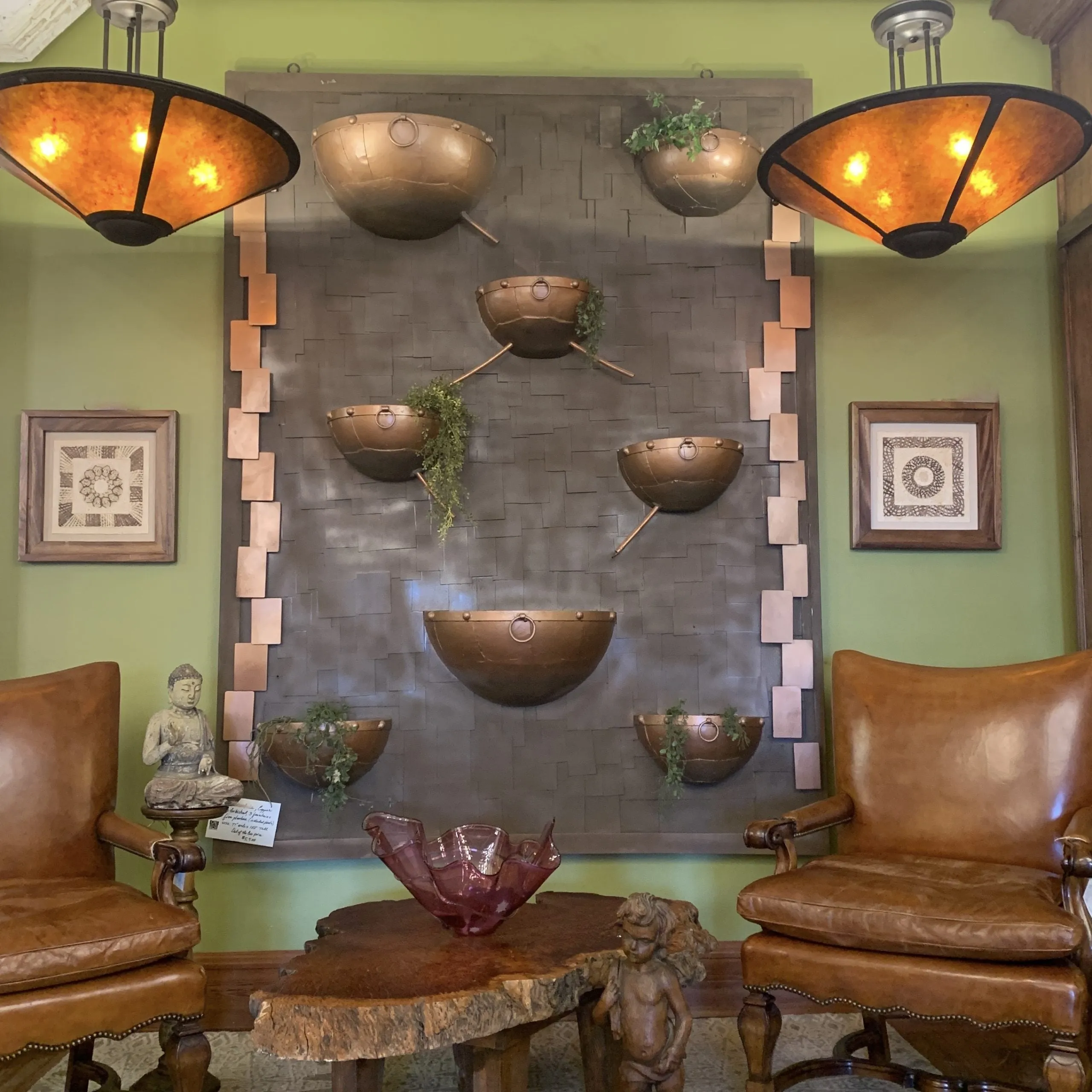 Wall Fountain Waterfall, Copper, Large