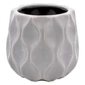 Wave Plant Pot Grey - 14 x 13cm