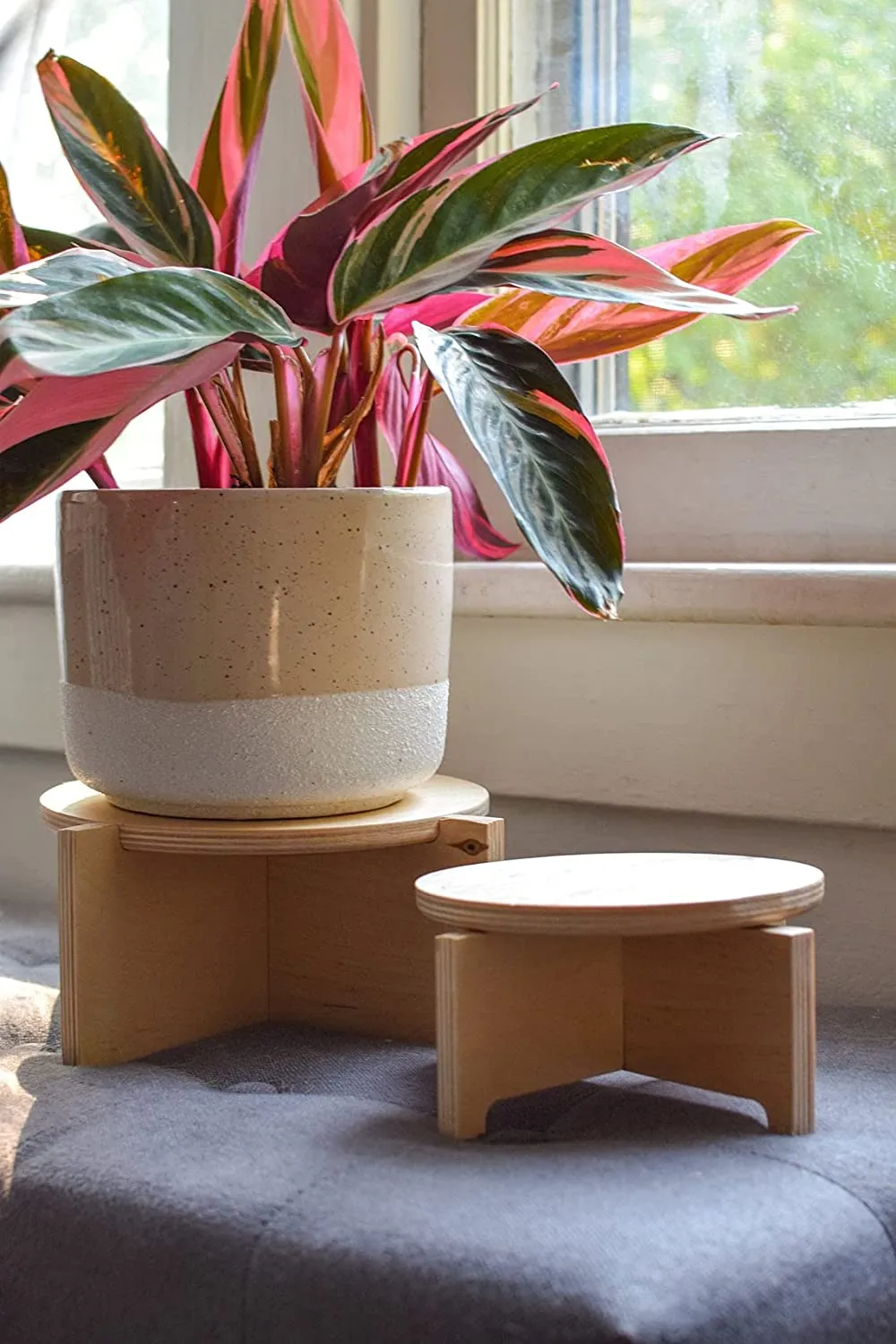 Whittlewud Wooden Modern Wood Plant Stand, Stylish Planter for Floor, Pot Stand for Indoor Plants for Balcony Wooden