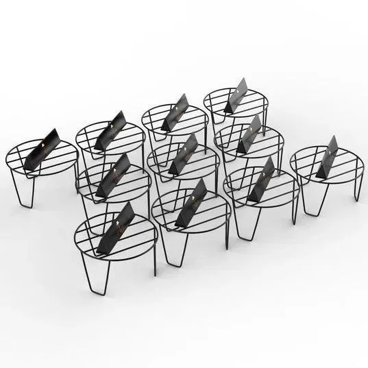 Wooden Twist V Type Planter Stand Flower Pot Stand ( Black )