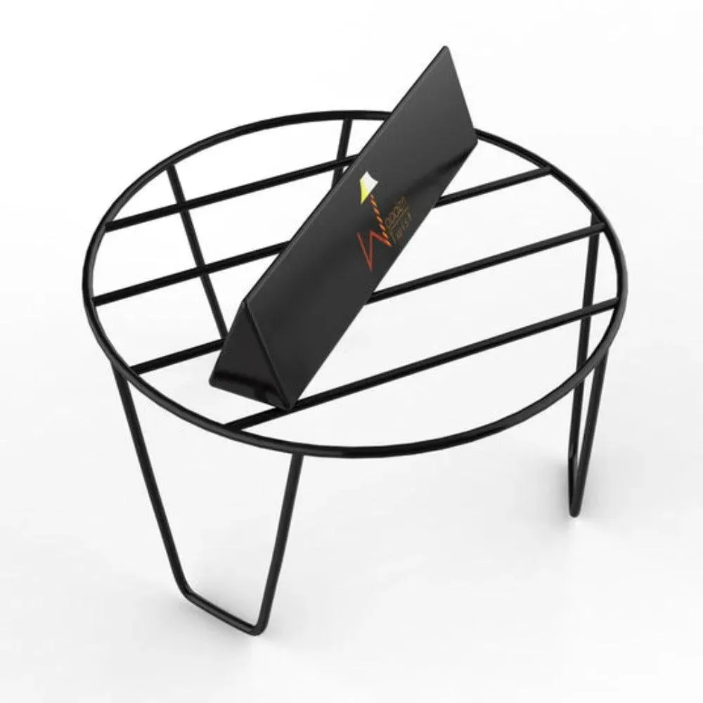 Wooden Twist V Type Planter Stand Flower Pot Stand ( Black )