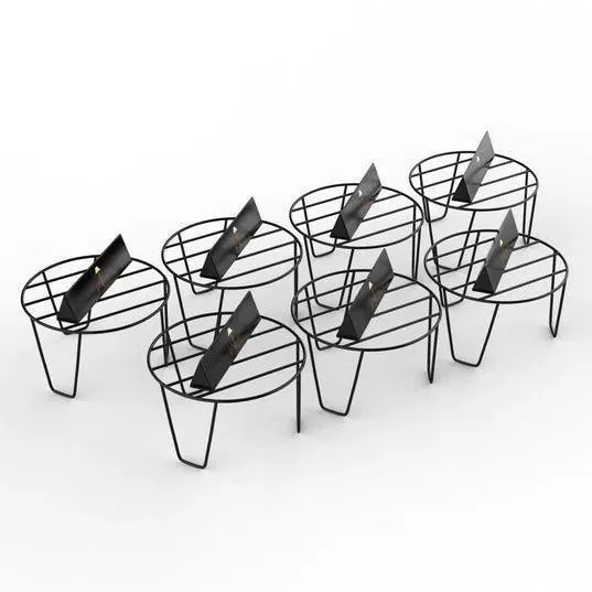 Wooden Twist V Type Planter Stand Flower Pot Stand ( Black )