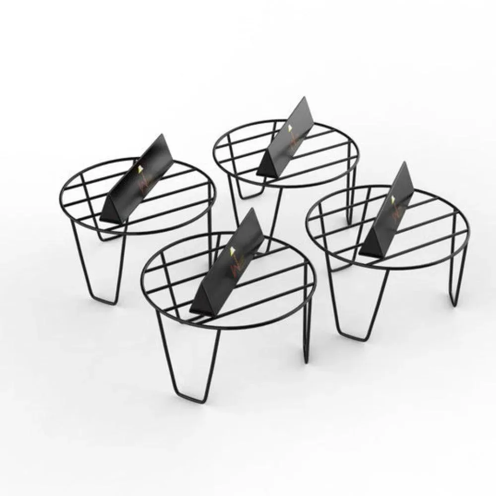 Wooden Twist V Type Planter Stand Flower Pot Stand ( Black )